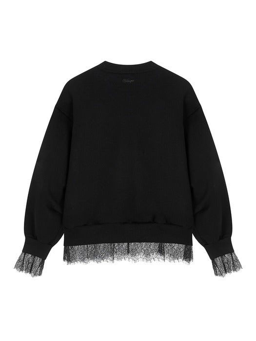 [vunque] Romantic Goth Sweatshirt Black