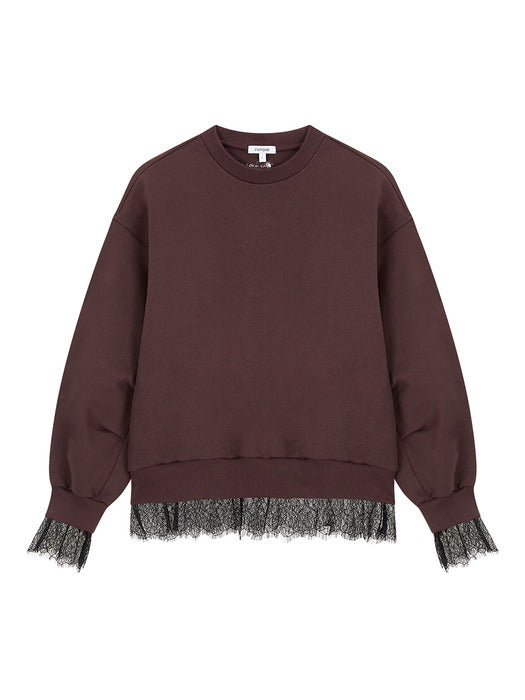 [vunque] Romantic Goth Sweatshirt Burgundy