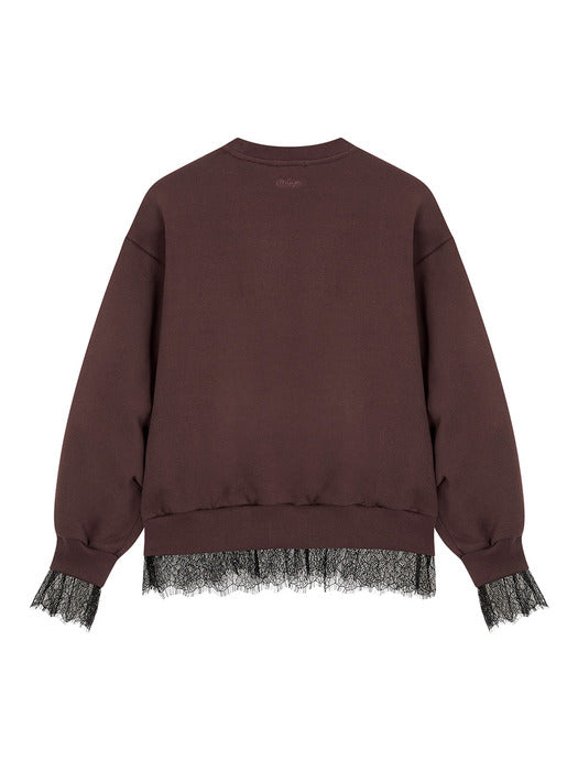 [vunque] Romantic Goth Sweatshirt Burgundy