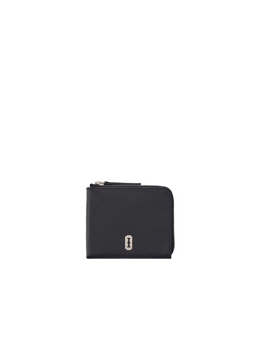 Vunque Perfec Slim Zipper Half Wallet Black