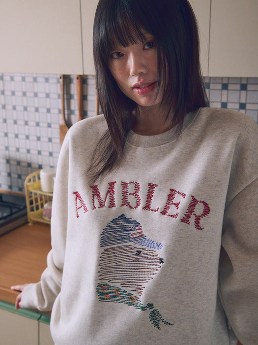 [ambler] Zigzag Sweatshirts AMM1320 (Oatmeal)