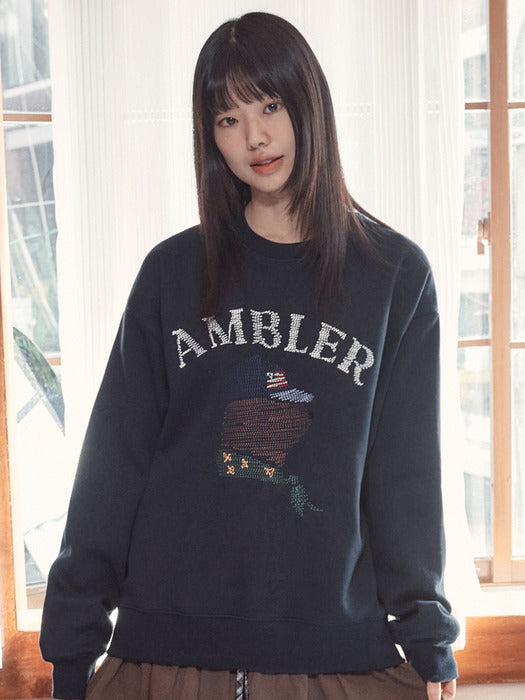 [ambler] Zigzag Sweatshirts AMM1320 (Navy)