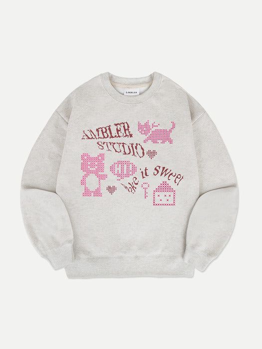 [ambler] Key Sweatshirts AMM1321 (Oatmeal)