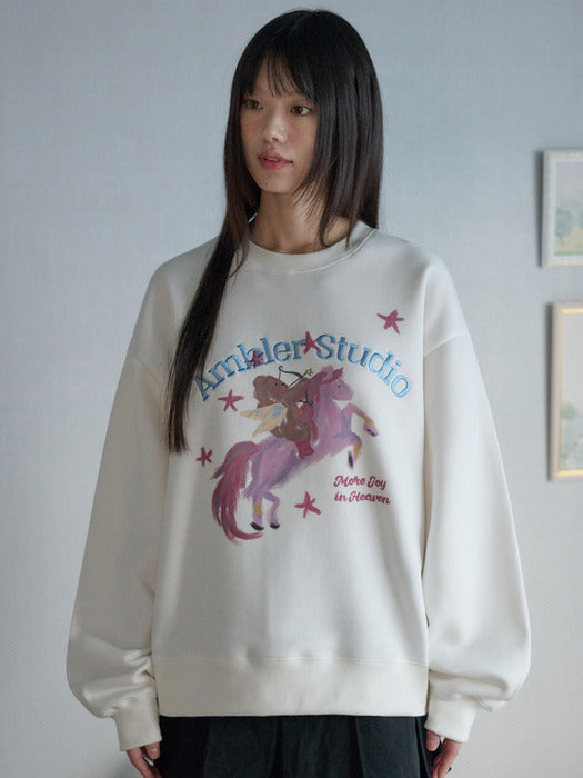 [ambler] Cupid Sweatshirts AMM1322 (Ivory)