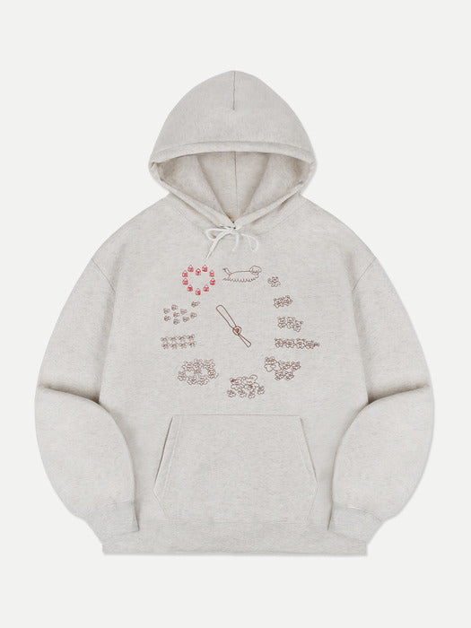 [ambler] Bear o clock Hoodie AHP1217 (Oatmeal)