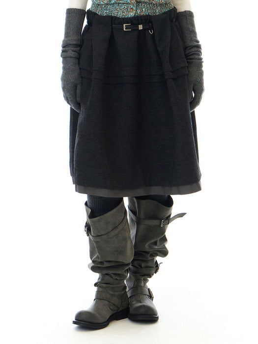 Grove 25Wt Seraph Midi Skirt(Dark Gray)