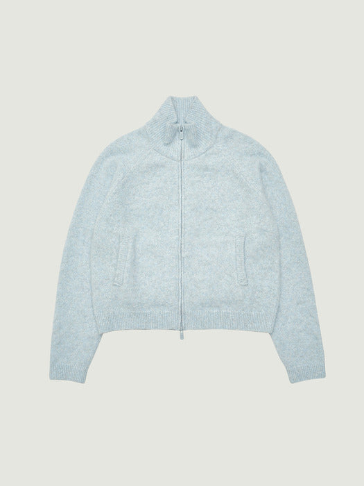 Grove 25Wt Hug Knit Zip-UP (Light Blue)