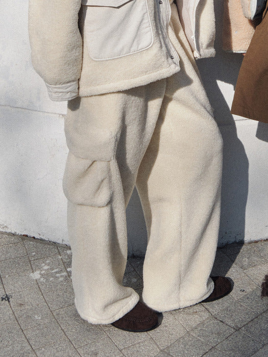 Grove 25Wt Viola Cargo Fleece Pants (Cream)