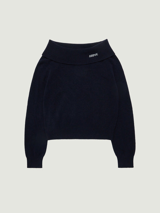 Grove 25Wt Blaire Off-Shoulder Knit (Navy)
