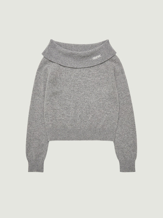 Grove 25Wt Blaire Off-Shoulder Knit (Gray)