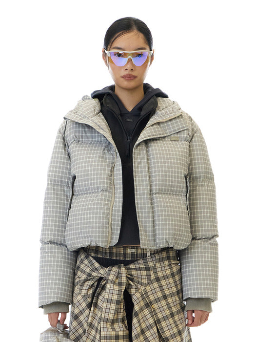 Grove 25Wt Judy Down Jacket (Beige Check)