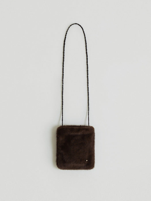 fur mini bag (brown)