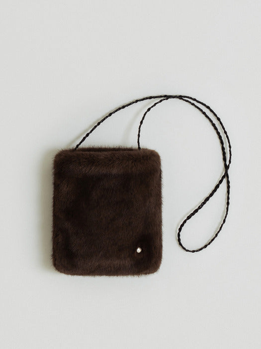 fur mini bag (brown)