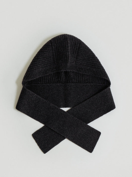 [moia] hooded muffler (charcoal)