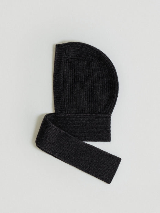 [moia] hooded muffler (charcoal)