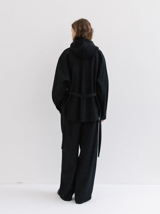 [moia] hooded muffler (charcoal)
