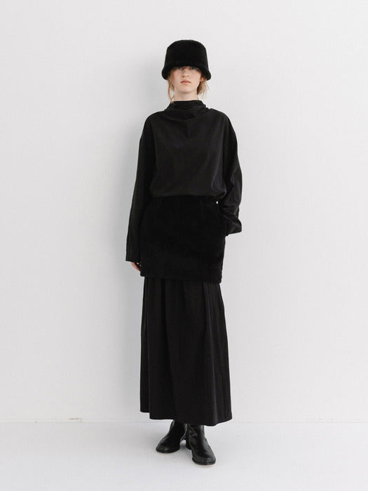 fur bucket hat (black)