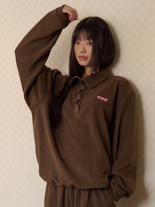 [ambler] Love, cozy fleece Sweatshirts AMM1326 (Brown)