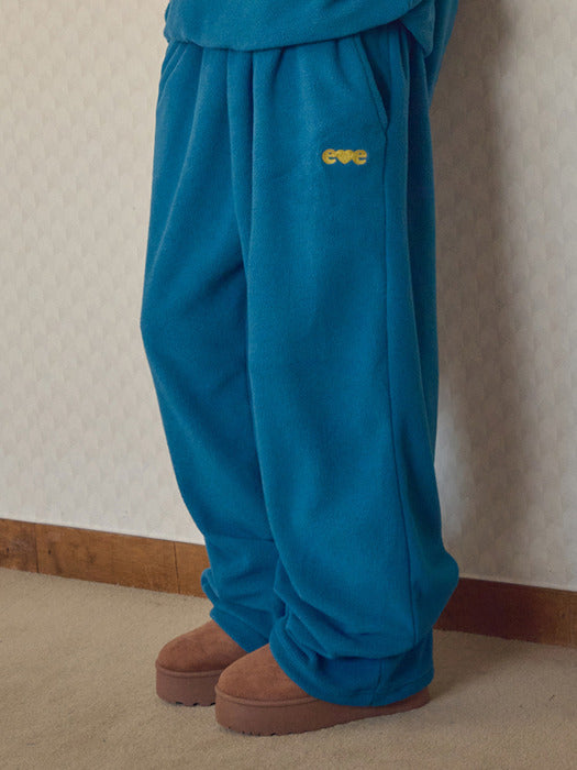 [ambler] Love, cozy Wide Fleece Sweat Pants AP906 (Green)