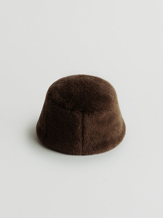 fur bucket hat (brown)