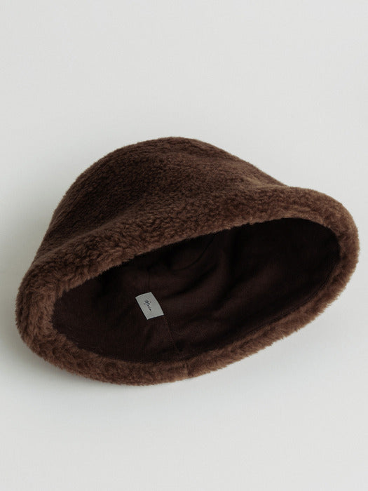 fur bucket hat (brown)