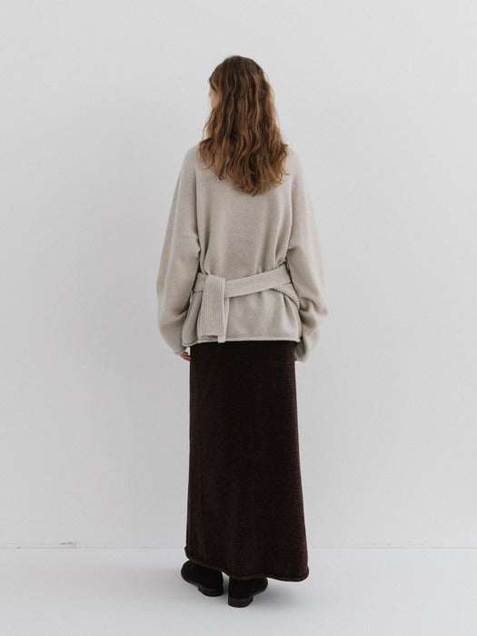 velvet knit skirt (dust cocoa)