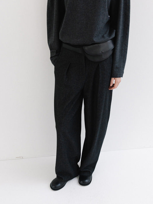 wool banding pants (charcoal)