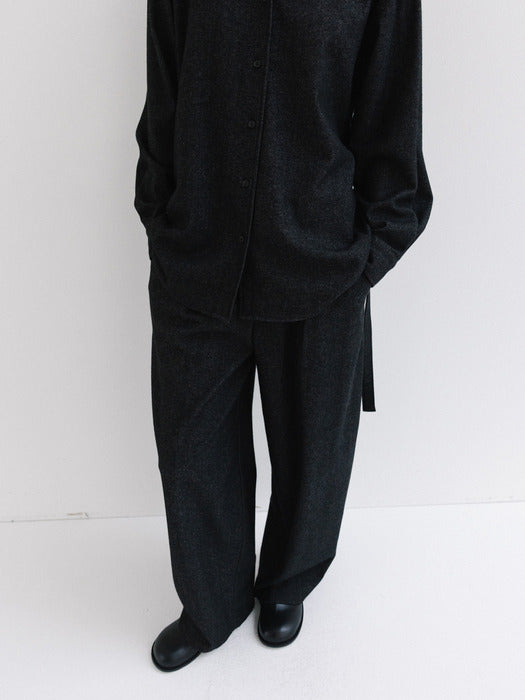 wool banding pants (charcoal)