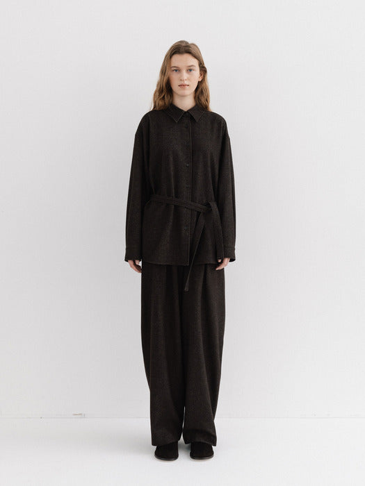 wool banding pants (brown)