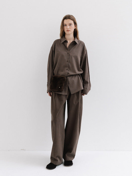 Moia check shirt (dust cocoa)