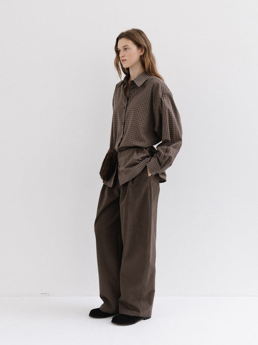 Moia check shirt (dust cocoa)