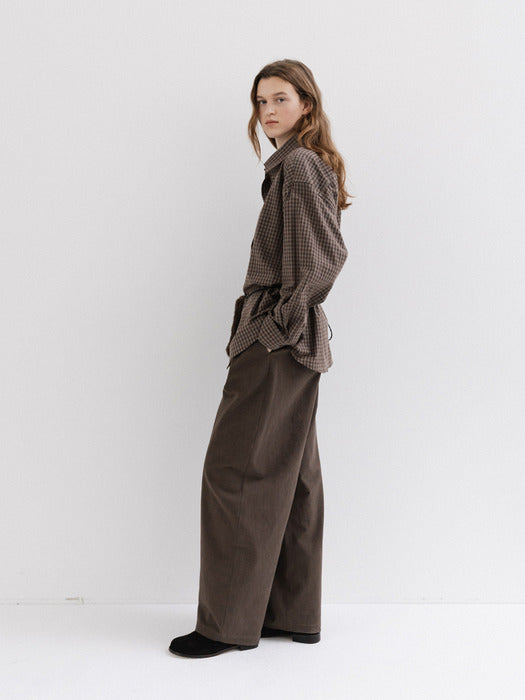 Moia check shirt (dust cocoa)