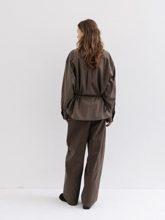 Moia check shirt (dust cocoa)