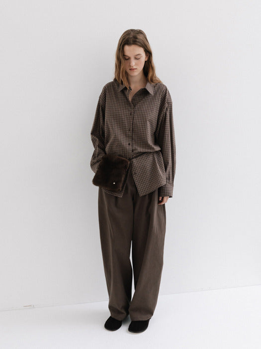Moia check shirt (dust cocoa)