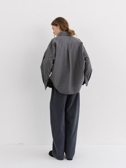 check shirt (slate blue)