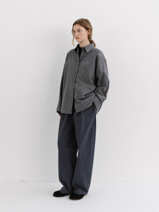 check shirt (slate blue)