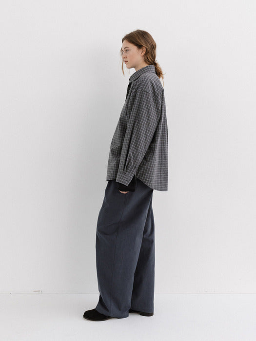 check shirt (slate blue)