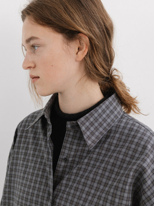 check shirt (slate blue)