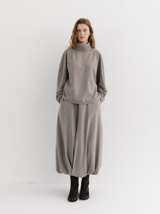 padded draped skirt (snow dust)