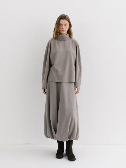 [moia] padded draped skirt (snow dust)
