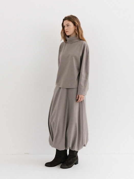 [moia] padded draped skirt (snow dust)