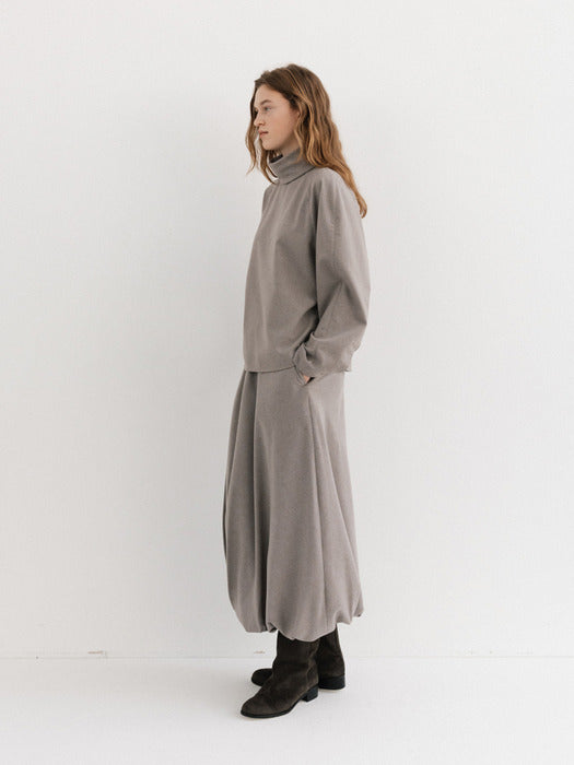 padded draped skirt (snow dust)