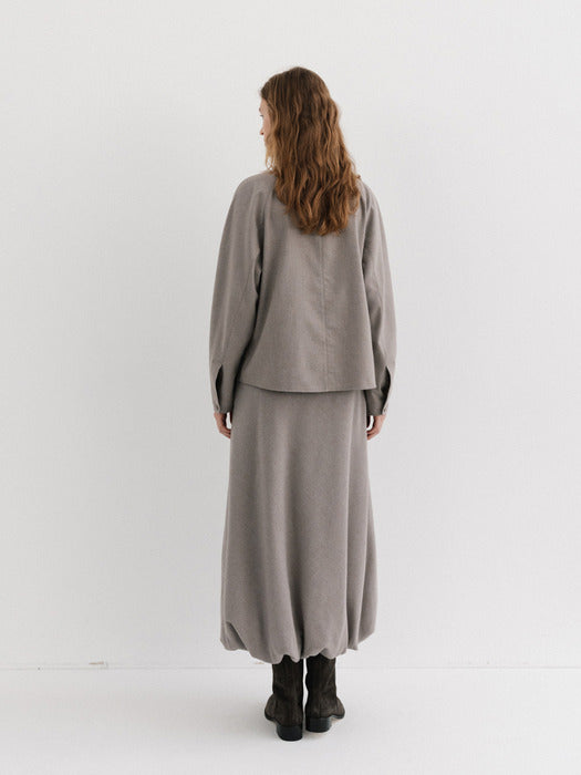 [moia] padded draped skirt (snow dust)
