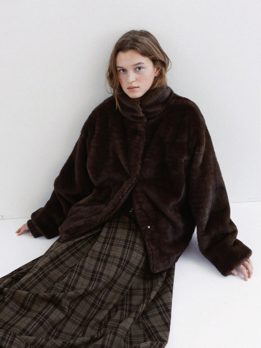 2way fur coat (brown)