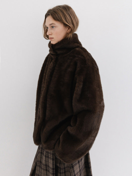 2way fur coat (brown)