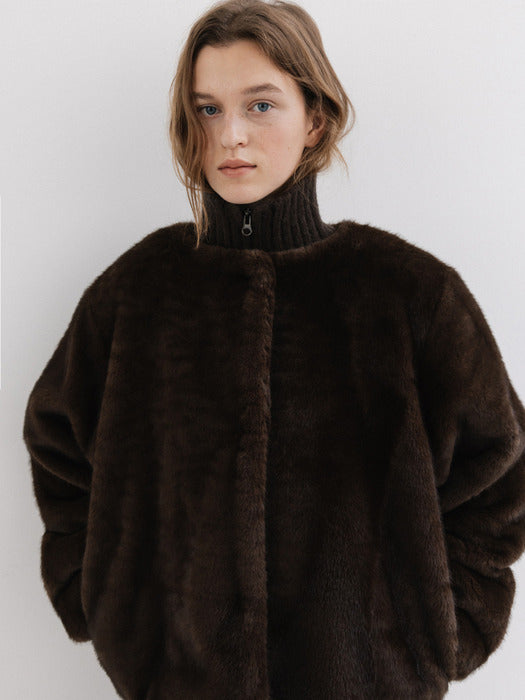 2way fur coat (brown)