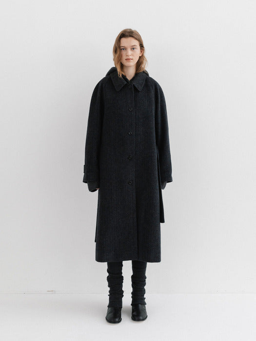 herringbone coat (charcoal)