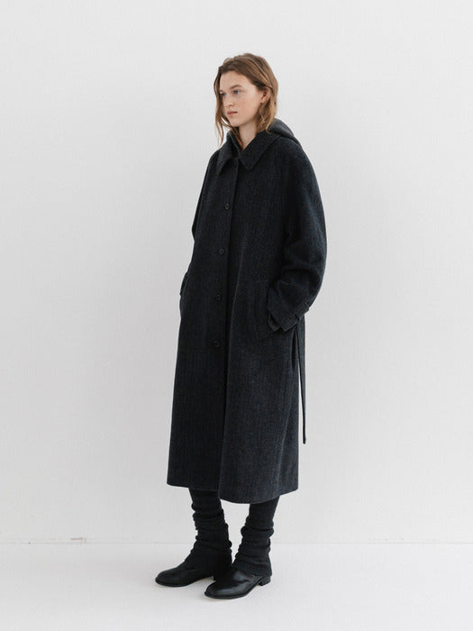 herringbone coat (charcoal)