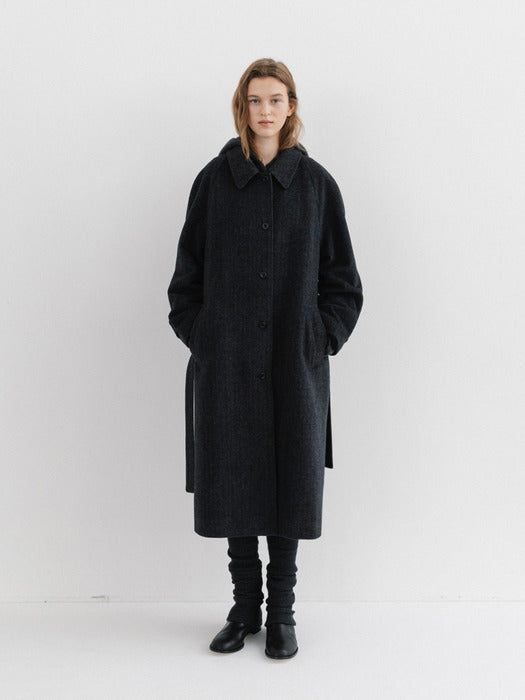 herringbone coat (charcoal)