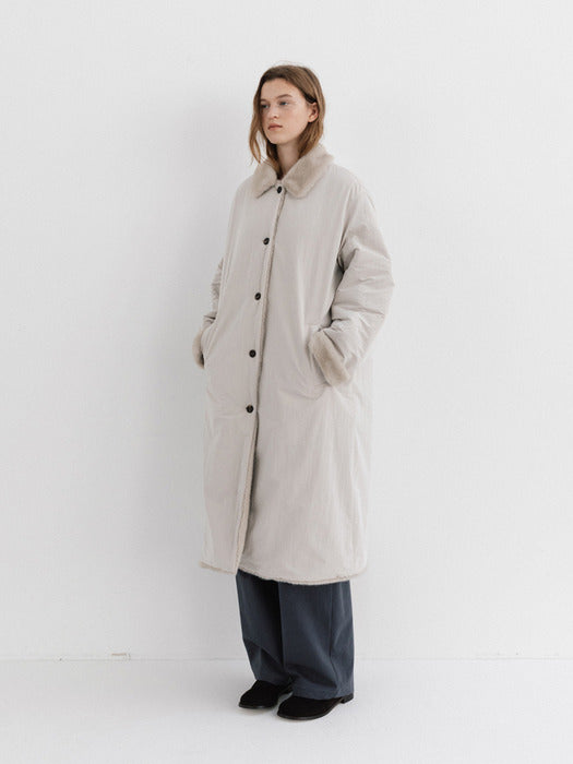 [moia] reversible fur coat (still gray)